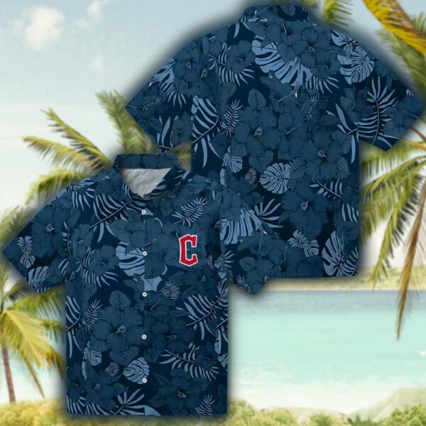 Cleveland Guardians Navy Blue Hawaiian Shirt Jungle Vibes 3