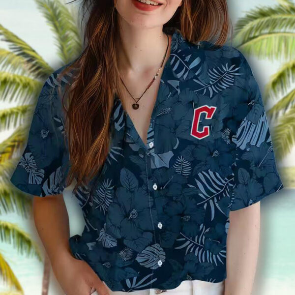 Cleveland Guardians Navy Blue Hawaiian Shirt Jungle Vibes 4