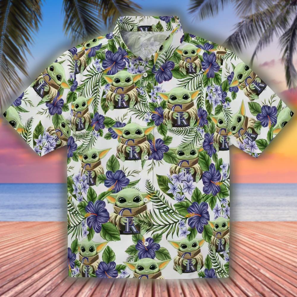 Colorado Rockies Yoda Green Hawaiian Shirt Tropical Design Colorado Rockies Yoda Green Hawaiian Shirt Tropical Design