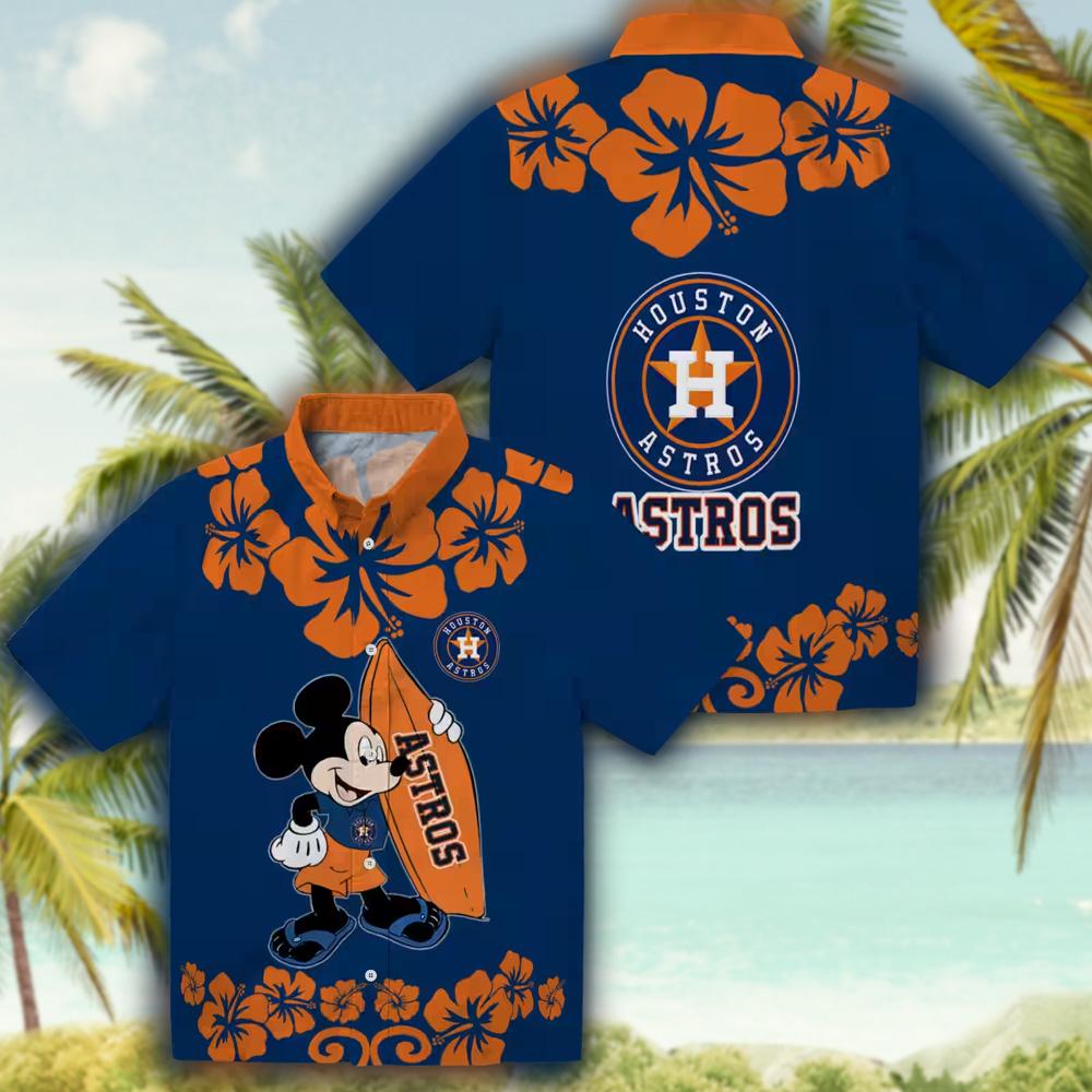 Houston Astros Blue Hawaiian Surfing Mickey Shirt for Fans Houston Astros Blue Hawaiian Surfing Mickey Shirt for Fans