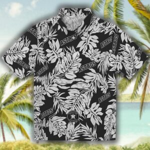 Houston Astros Monstera Leaf Black Hawaiian Shirt for Men 1