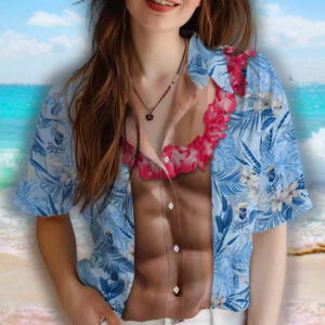 Kansas City Royals Blue Hawaiian Shirt with Chest Illusion Design 4