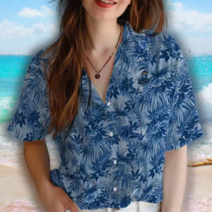 Kansas City Royals Royal Blue Hawaiian Shirt Leafy Pattern 4