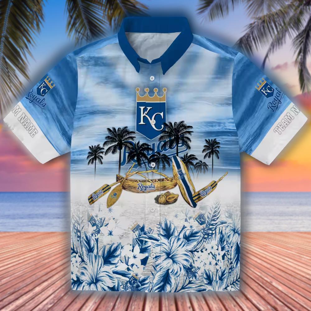 Kansas City Royals Tropical Hawaiian Shirt Royal Blue Custom Design Kansas City Royals Tropical Hawaiian Shirt Royal Blue Custom Design
