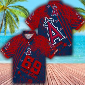 Los Angeles Angels Star Stripes Blue Hawaiian Shirt Custom Design 3