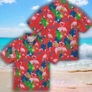 Los Angeles Dodgers Hawaiian Shirt Blue Green Flamingo Foliage Design 3