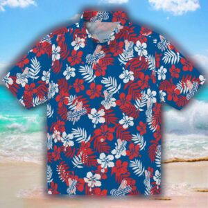Los Angeles Dodgers Hawaiian Shirt Tropical Floral Blue Design 1