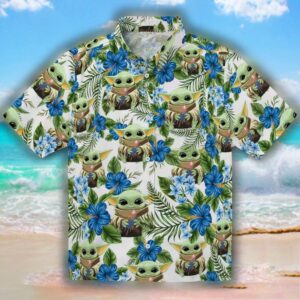 Los Angeles Dodgers Hawaiian Shirt Tropical Yoda Green Design 1