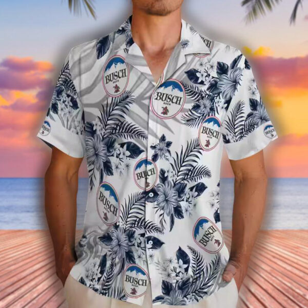 Milwaukee Brewers Hawaiian Shirt Navy Blue Hibiscus Palm Design 2