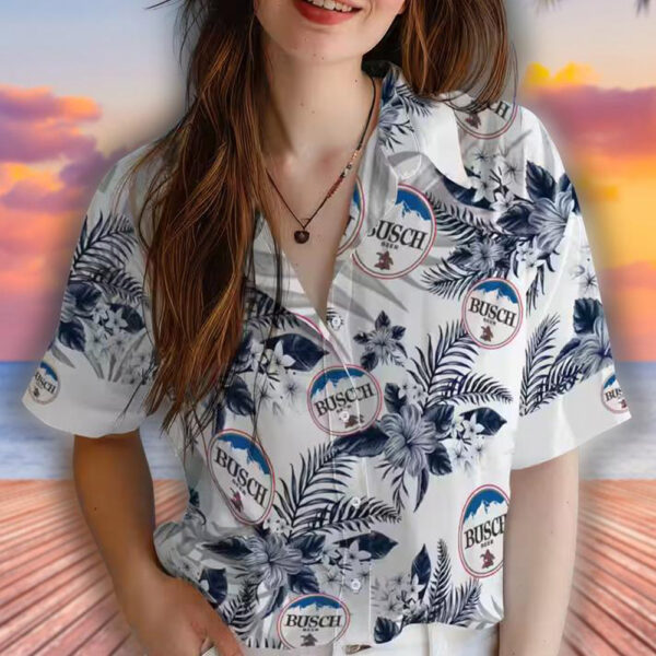 Milwaukee Brewers Hawaiian Shirt Navy Blue Hibiscus Palm Design 4