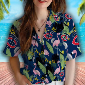 Minnesota Twins Flamingo Navy Hawaiian Shirt for Fans 4