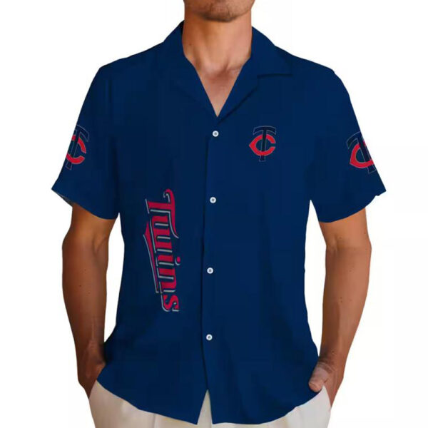 Minnesota Twins Stuart Minion Hawaiian Shirt Navy Blue 2