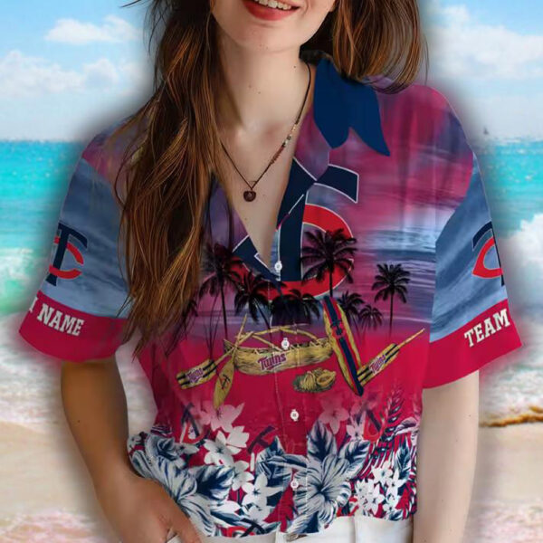 Minnesota Twins Tropical Canoe Navy Hawaiian Shirt for Fans 4