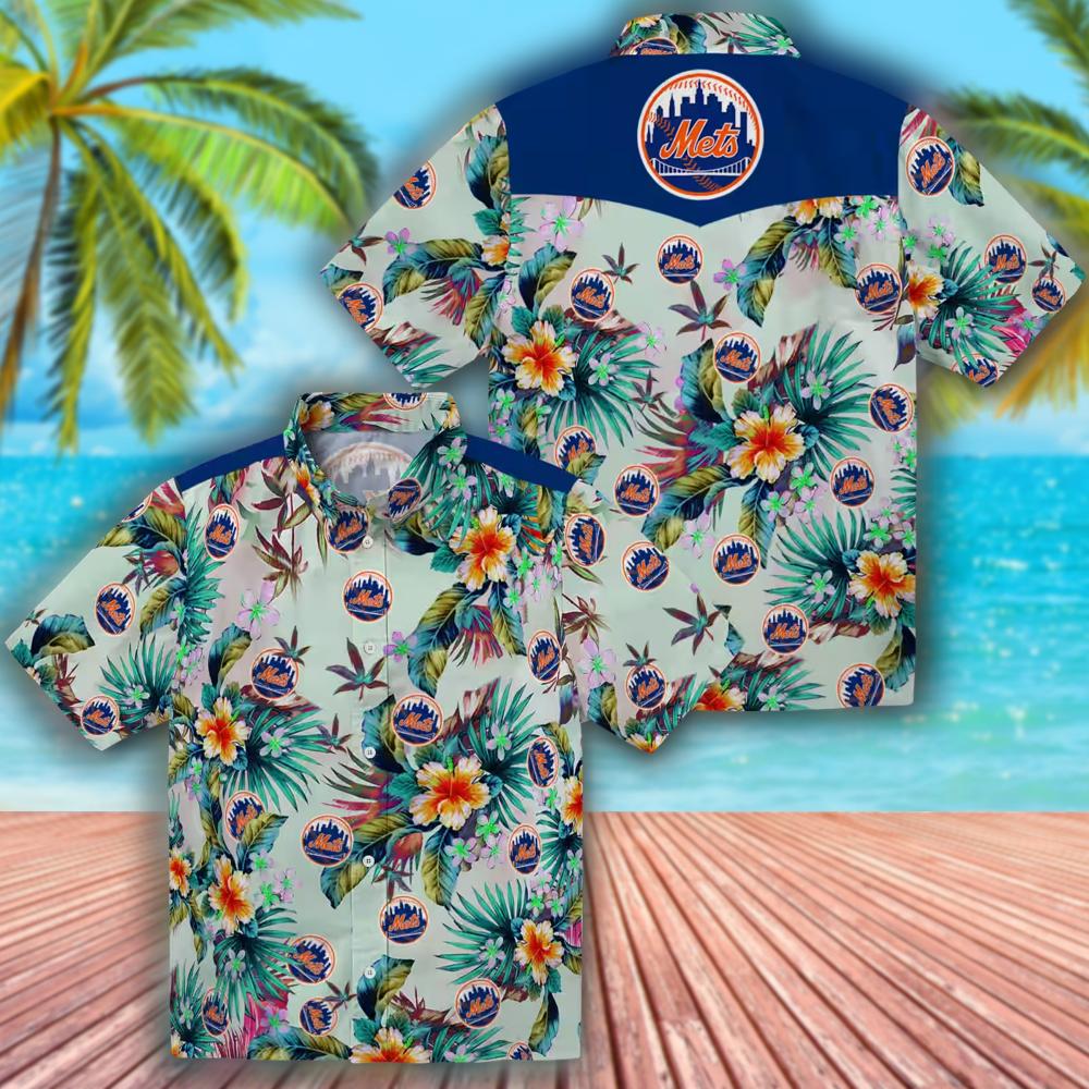 New York Mets Hawaiian Shirt Tropical Foliage Green Baseball Fan Gear New York Mets Hawaiian Shirt Tropical Foliage Green Baseball Fan Gear