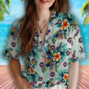 New York Mets Hawaiian Shirt Tropical Foliage Green Baseball Fan Gear 4