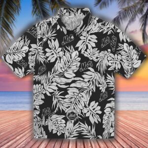 New York Mets Monstera Leaf Black Hawaiian Shirt for Men 1