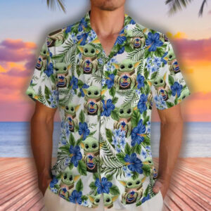 New York Mets Yoda Green Hawaiian Shirt Tropical Design 2