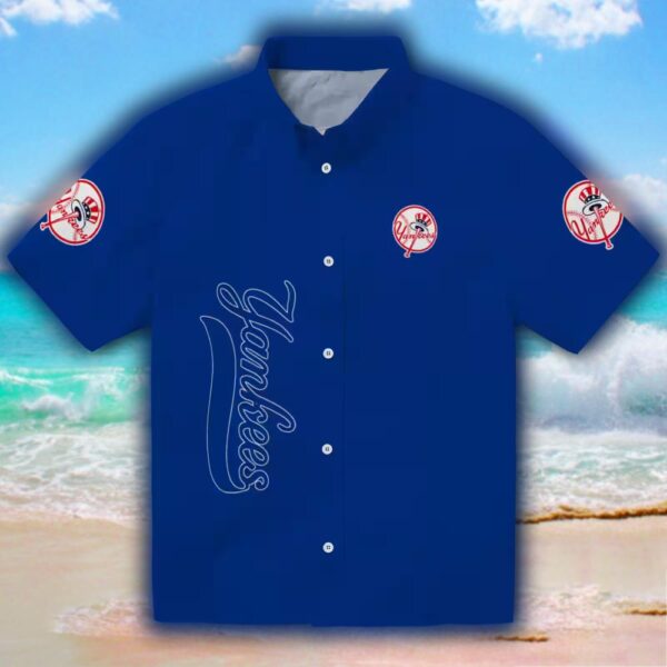 New York Yankees Minion Navy Hawaiian Shirt for Fans 1