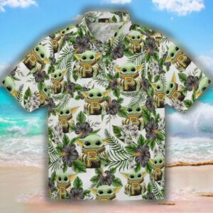 Pittsburgh Pirates Green Tropical Yoda Hawaiian Shirt 1