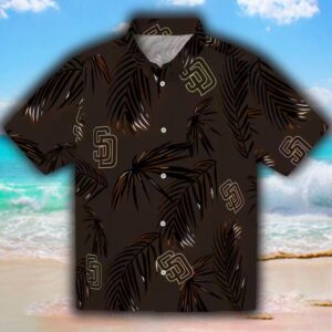 San Diego Padres Brown Palm Leaf Hawaiian Shirt for Men 1