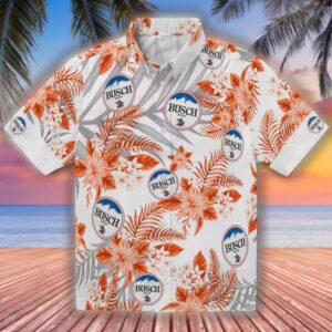 Hawaiian Shirt San Francisco Giants Hibiscus Palm Leaves Orange White Design 1