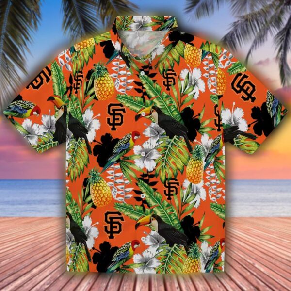 San Francisco Giants Tropical Toucan Hawaiian Shirt Orange Green 1