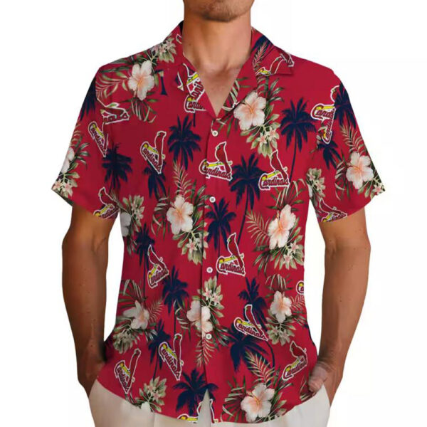 St Louis Cardinals Hawaiian Shirt Palm Tree Red Design 2