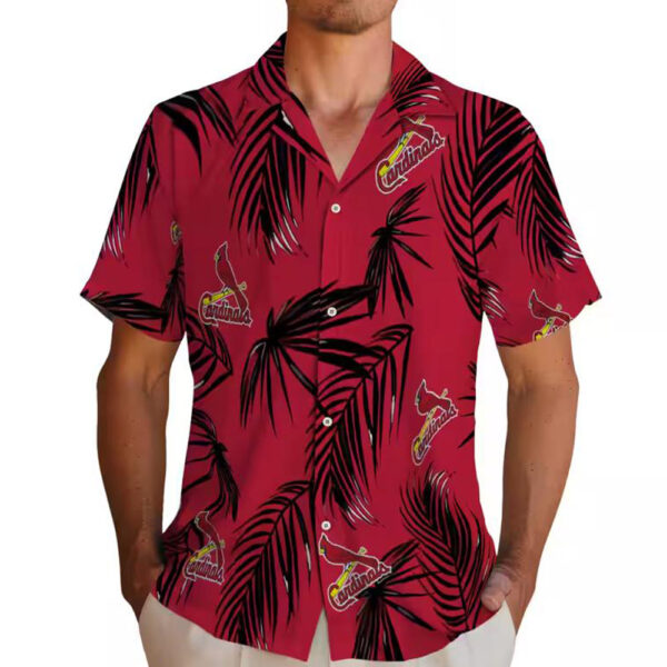St Louis Cardinals Red Hawaiian Shirt Palm Leaf Design 2