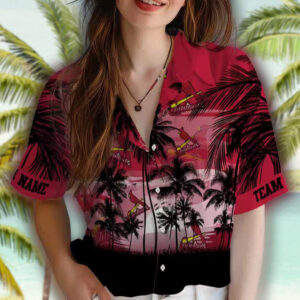 St Louis Cardinals Sunset Hawaiian Shirt Red Black Design 4