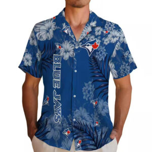 Blue Hawaiian Shirt Toronto Blue Jays Hibiscus Print Fan Apparel 2