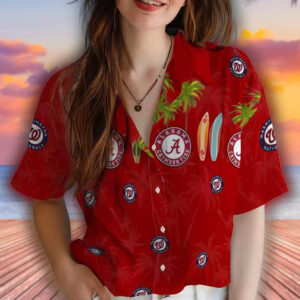Washington Nationals Hawaiian Shirt Surfboard Palm Red Fan Gear 4