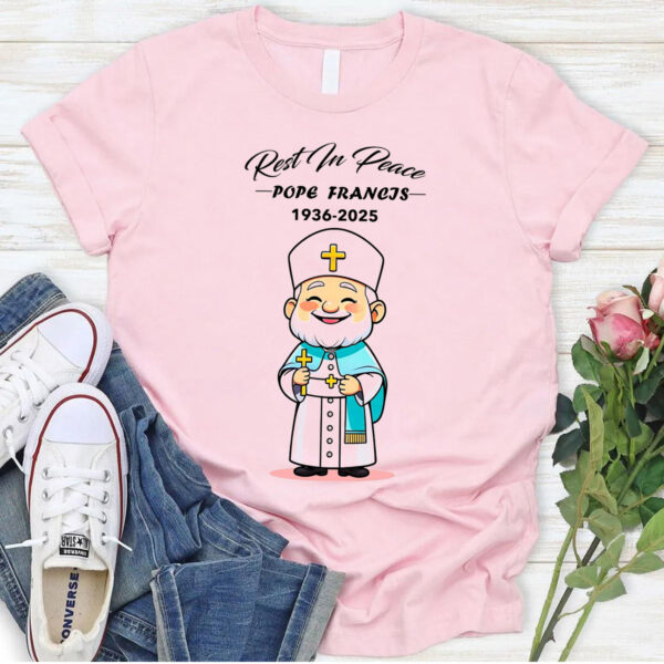 Cartoon Pope Francis Memorial Rest In Peace 1936 2025 Shirt 2